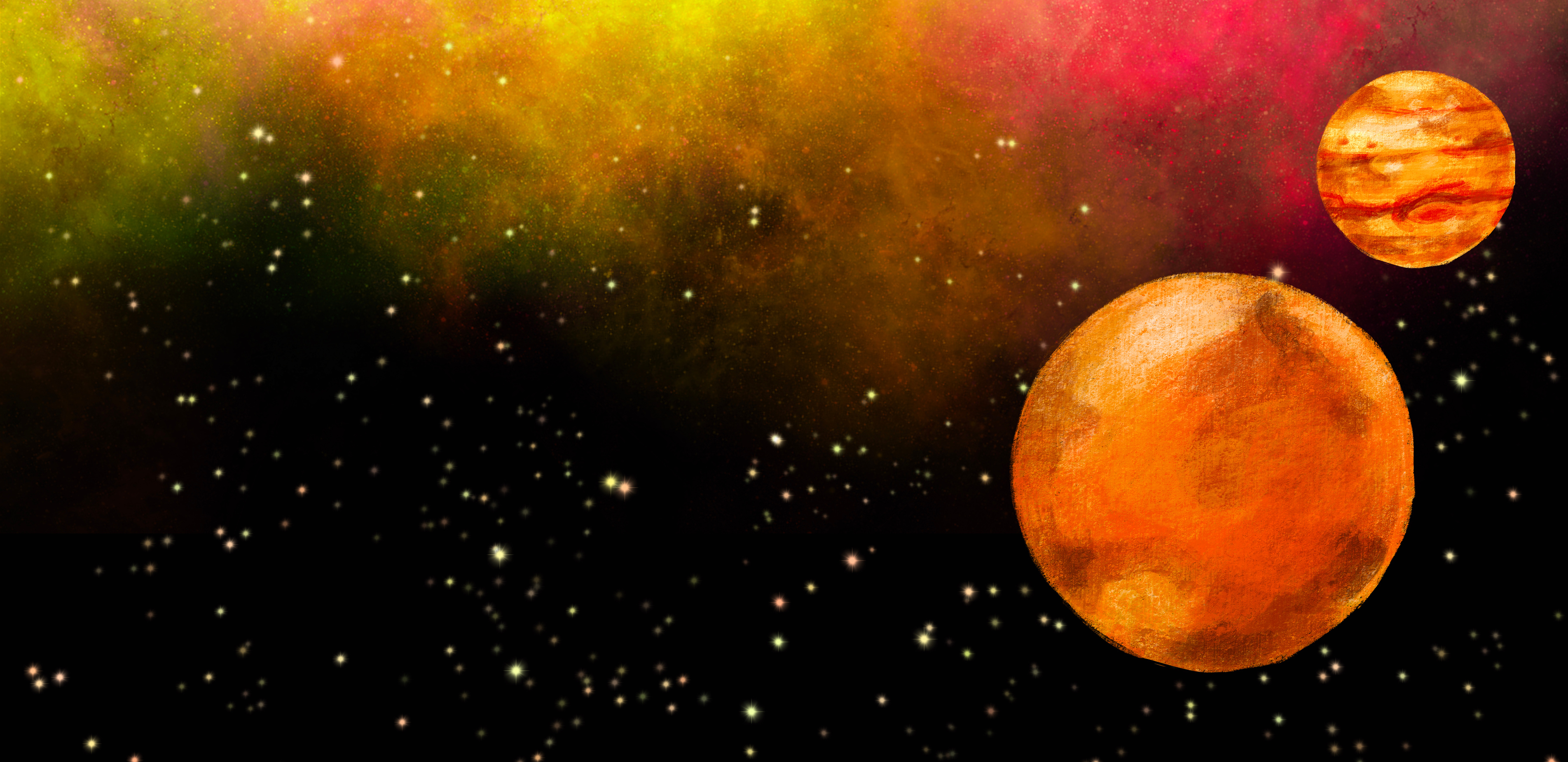 Two Orange Planets in the Universe